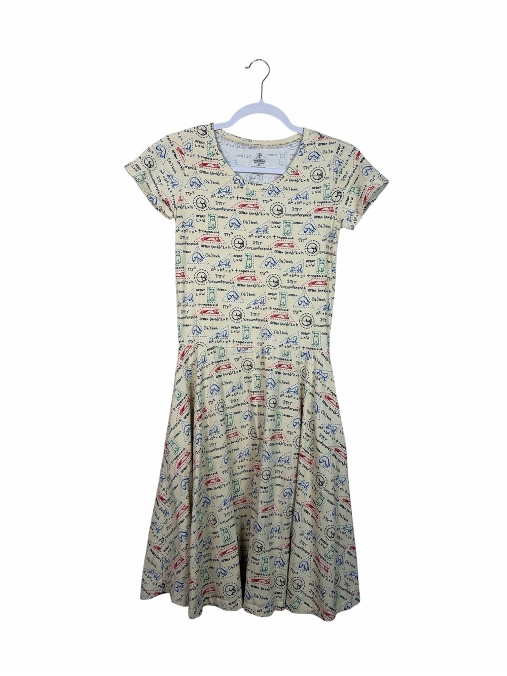 Princess Awesome Geometry Cats Dress Women’s 0–2 Cotton Math Print Pockets